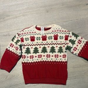 H&M Festive Red and Green Crewneck Sweater